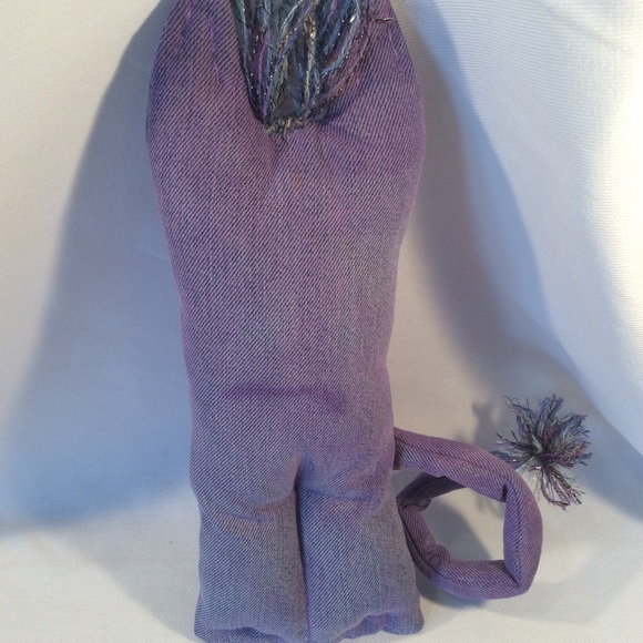 Purple handmade cat stuffed animal - Picture 7 of 12